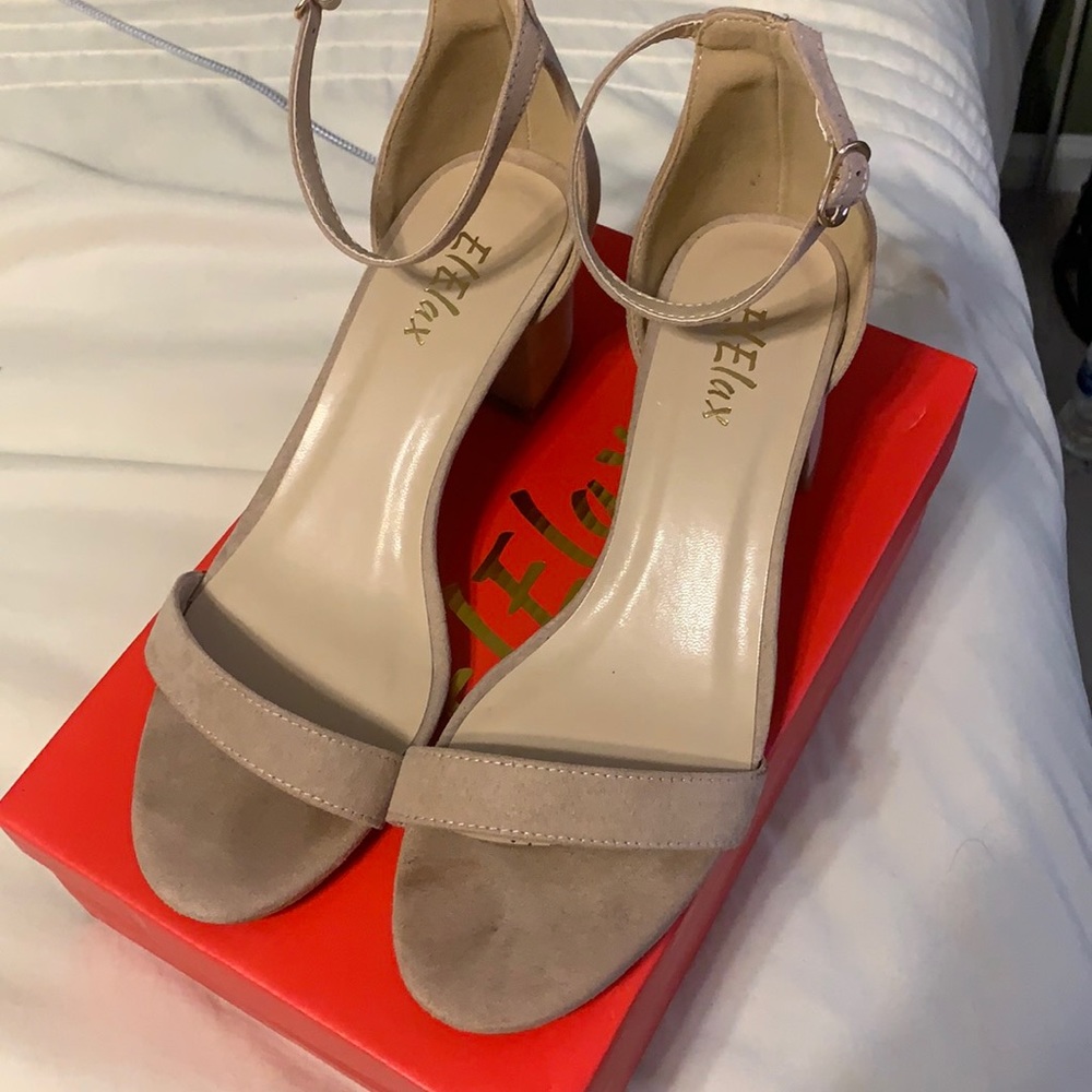 Nude block heels